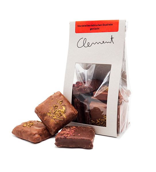 Mandel-Elisenlebkuchen Quadrate gemischt - Clement Chococult